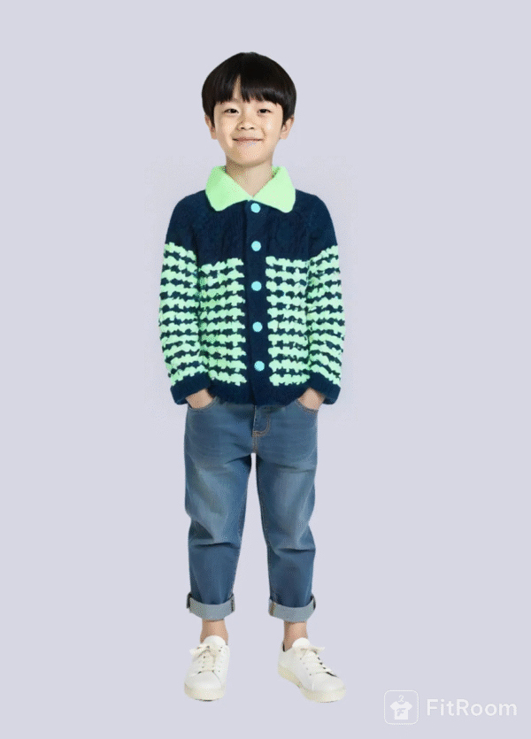 Navy & Mint Pattern Sweater