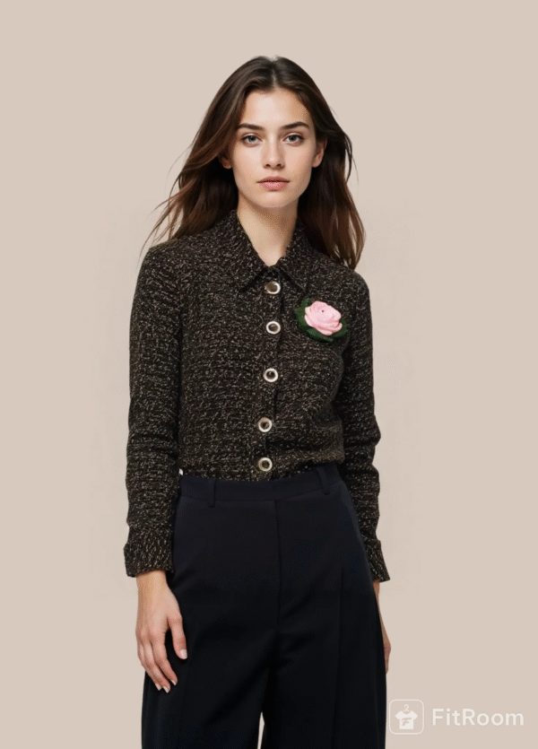 Women’s Black Buttoned Sweater