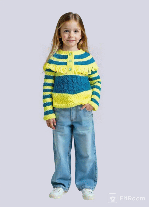 Yellow & Blue Striped Woolen Sweater