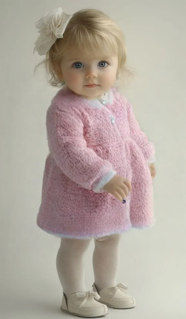 Baby Pink Knitted Winter Dress