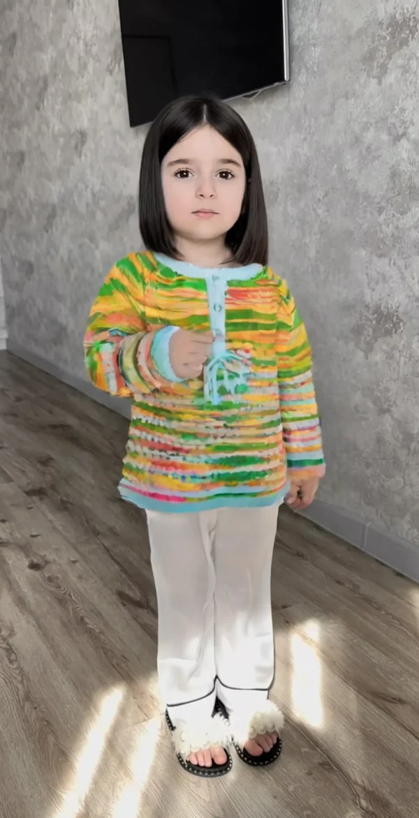 Girls Multi-Color Woolen Sweater