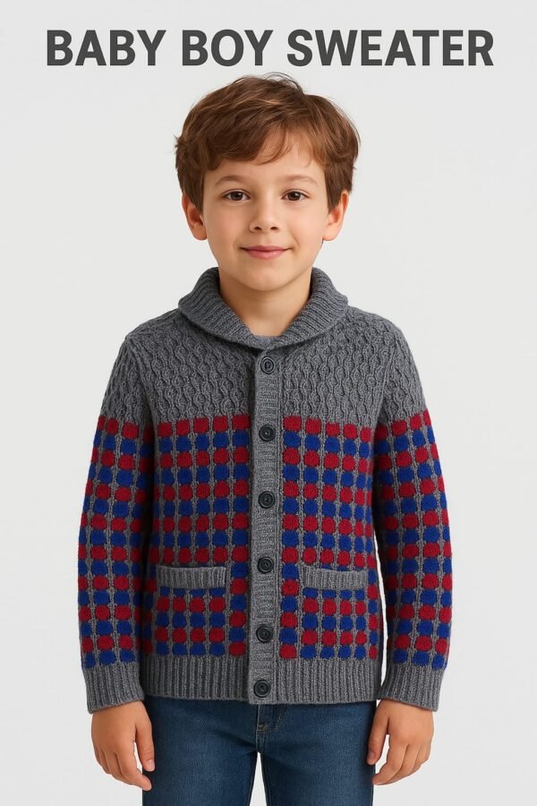 Elegant Multi-Color Woolen Cardigan